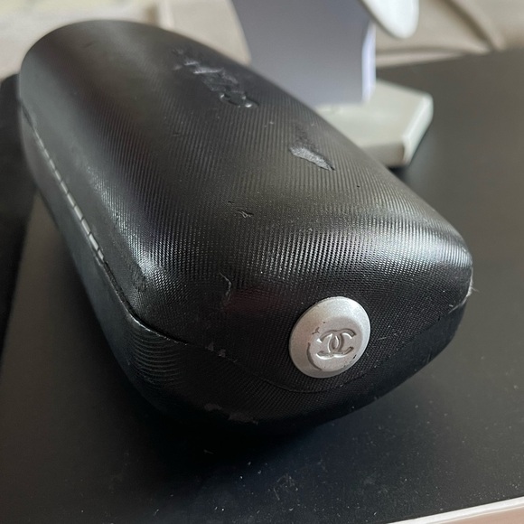 CHANEL Black Eyeglasses Rectangular Frame Clear Lenses - Picture 5 of 6